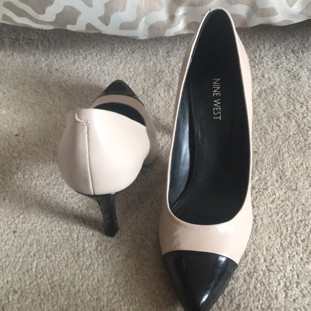 Nude and black heels